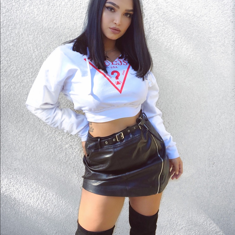 Faux leather skirt